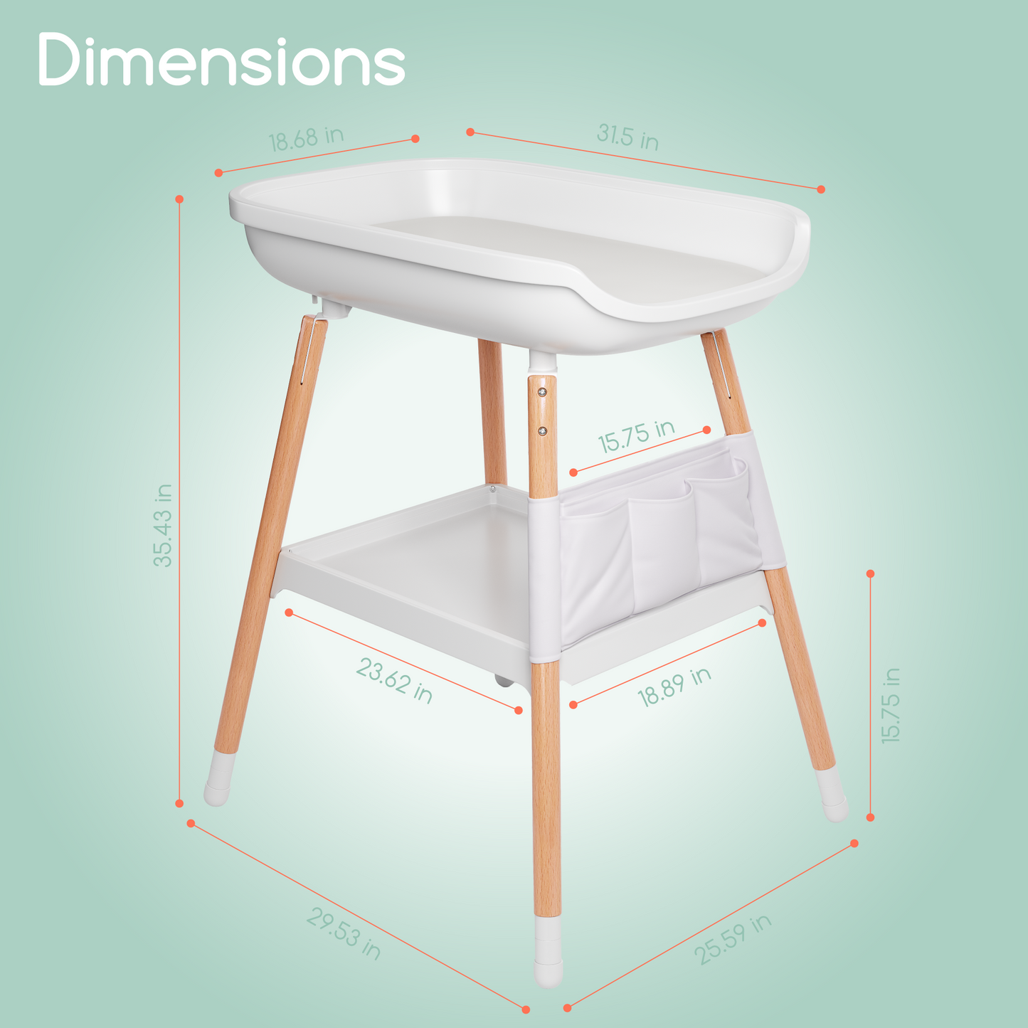 Children Of Design Deluxe Diaper Changing Table With Changing Pad