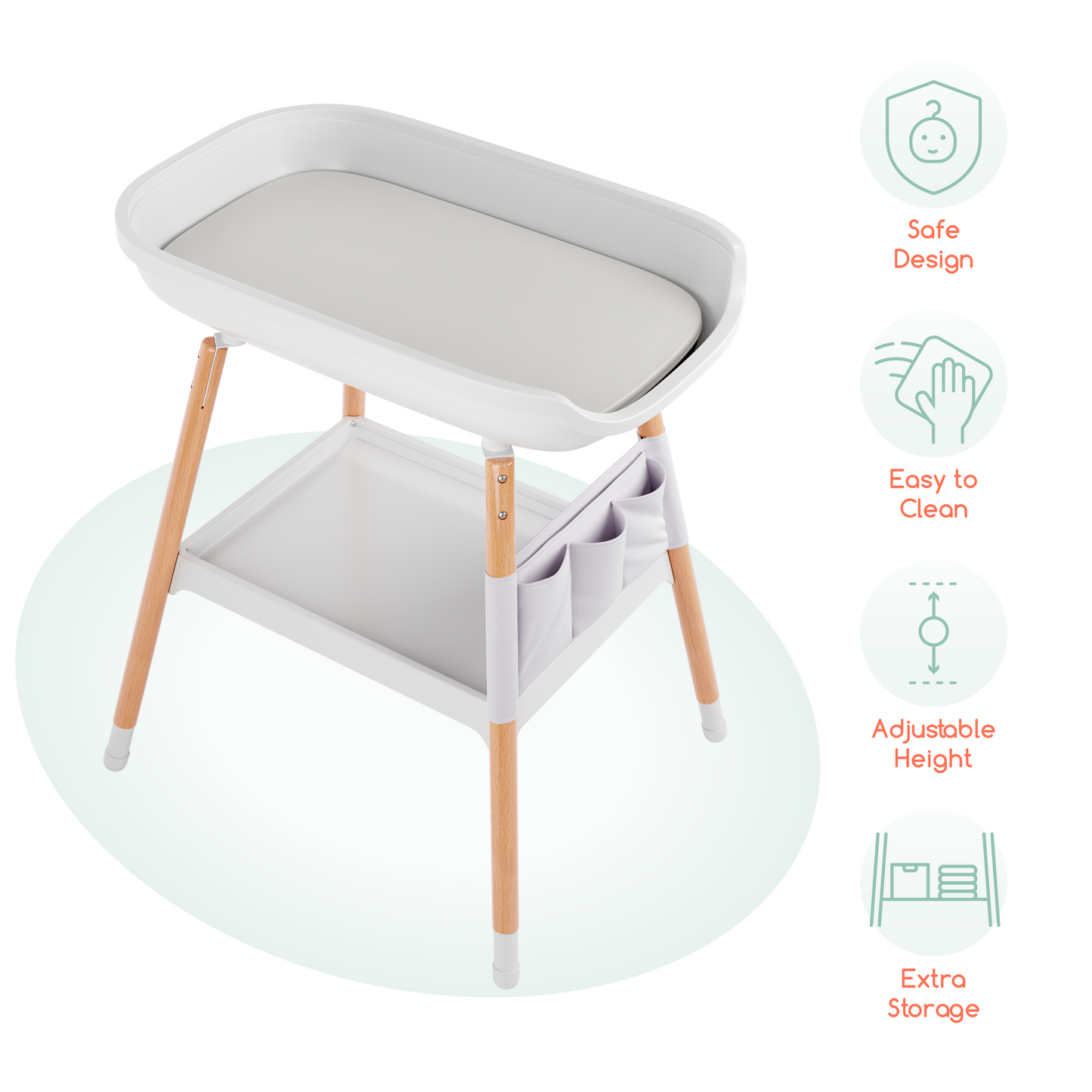 Children Of Design Deluxe Diaper Changing Table With Changing Pad