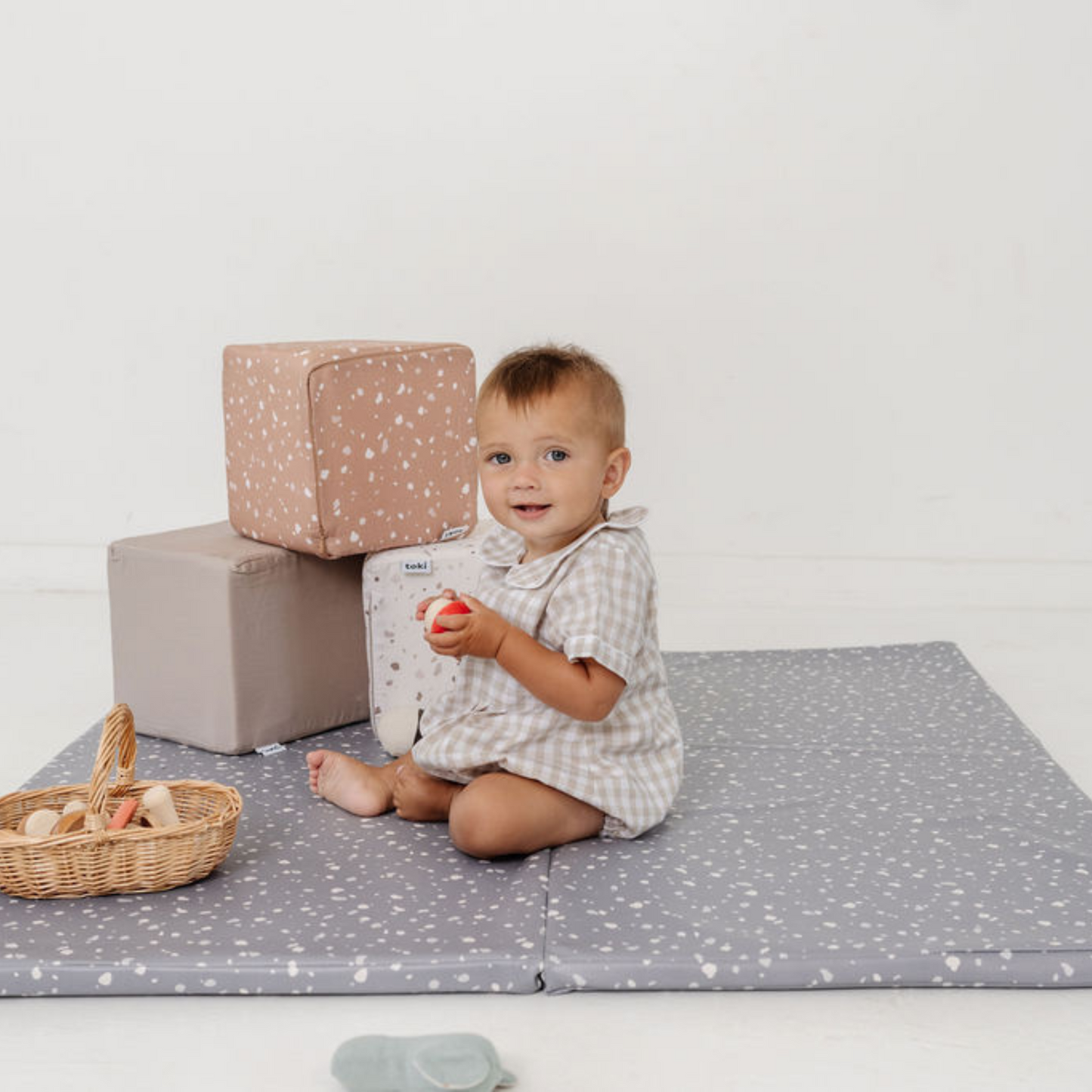 Toki Kids Terrazzo Slate Vegan Leather Mat