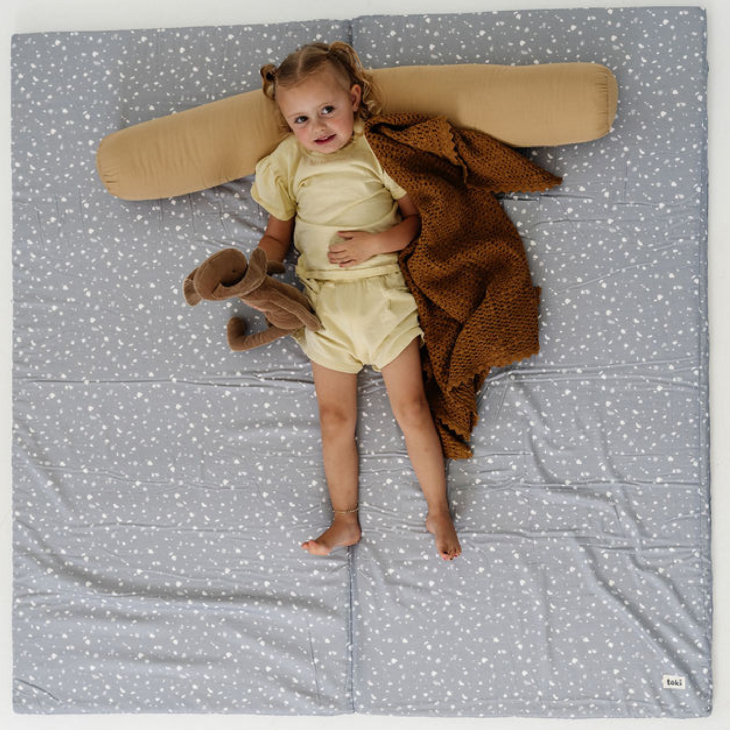 Toki Kids Terrazzo Slate Organic Cotton Mat