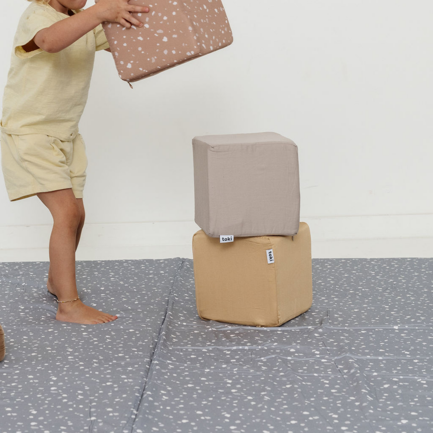 Toki Kids Terrazzo Slate Organic Cotton Mat