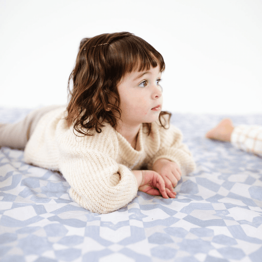 Toki Kids Blue Tile Organic Cotton Mat