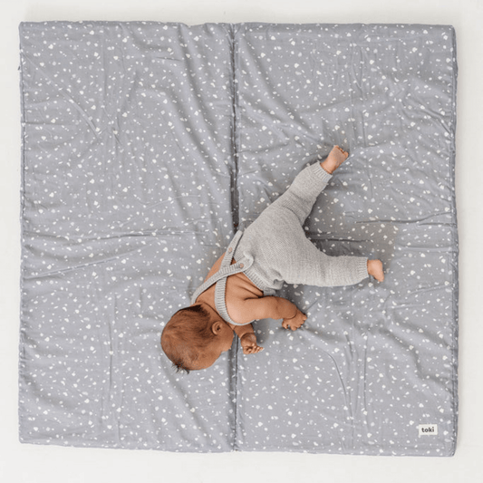 Toki Kids Terrazzo Slate Organic Cotton Mat
