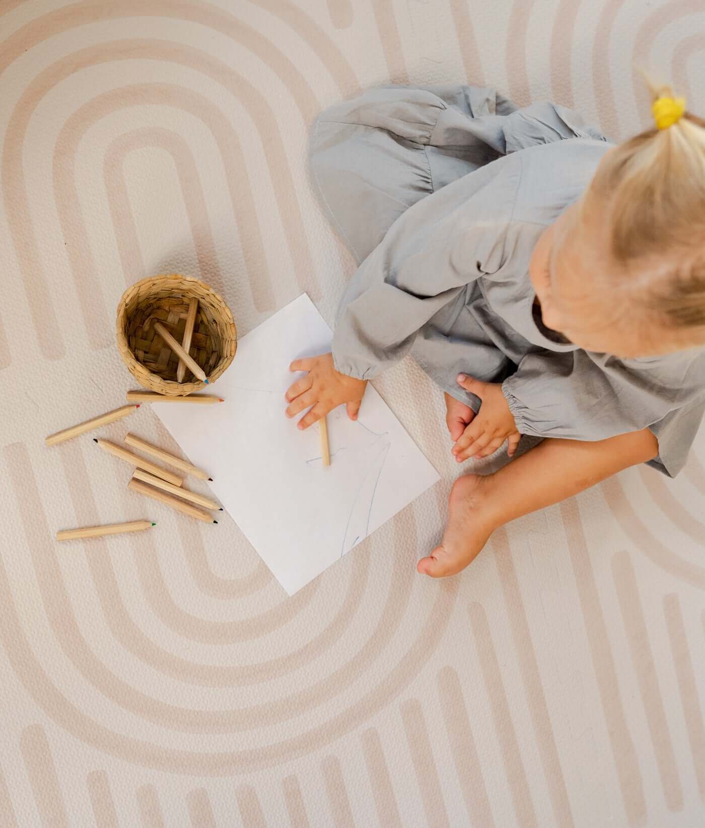 Toddlekind Premium Foam Playmat Linear Linen