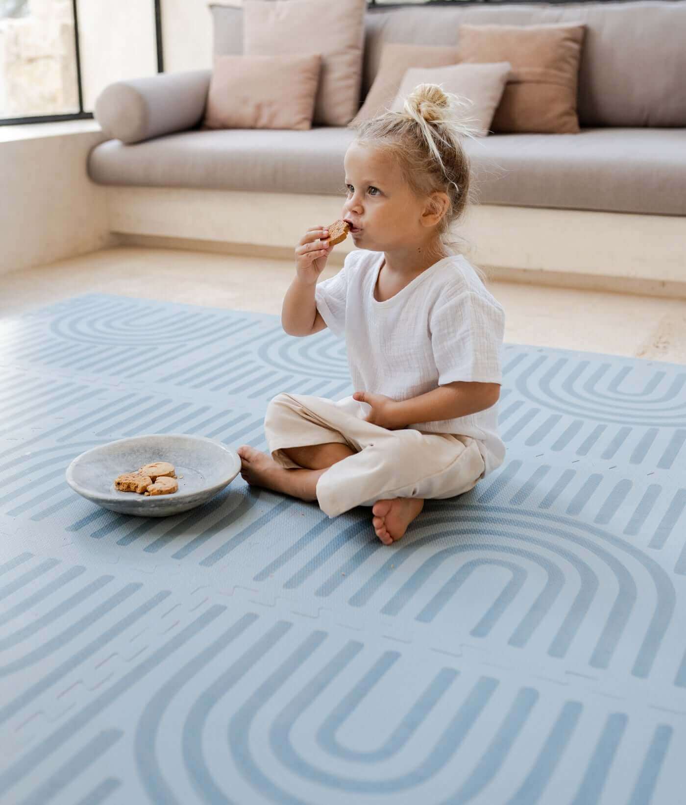Toddlekind Premium Foam Playmat Linear - Mineral