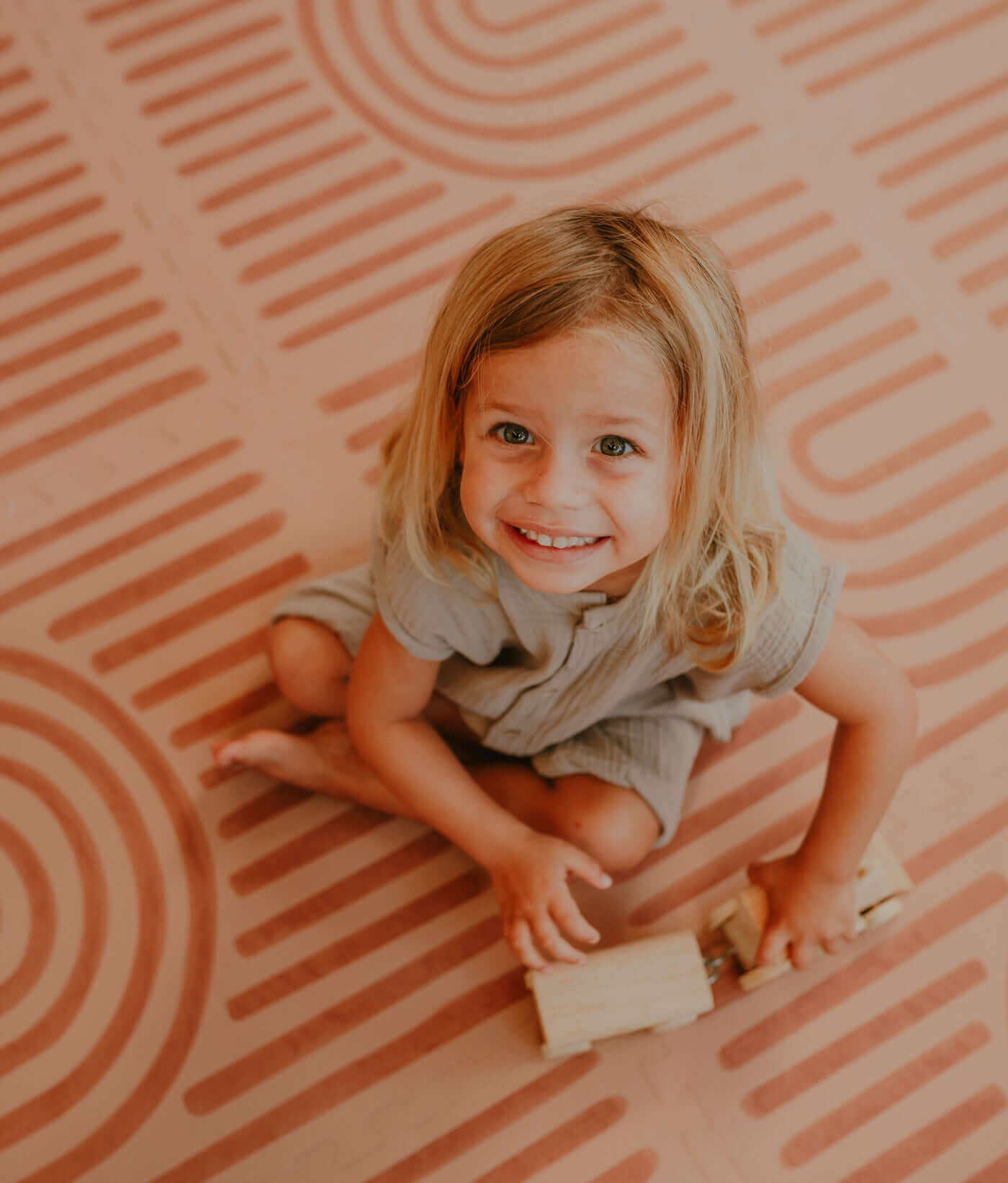 Toddlekind Premium Foam Playmat | Linear - Camel