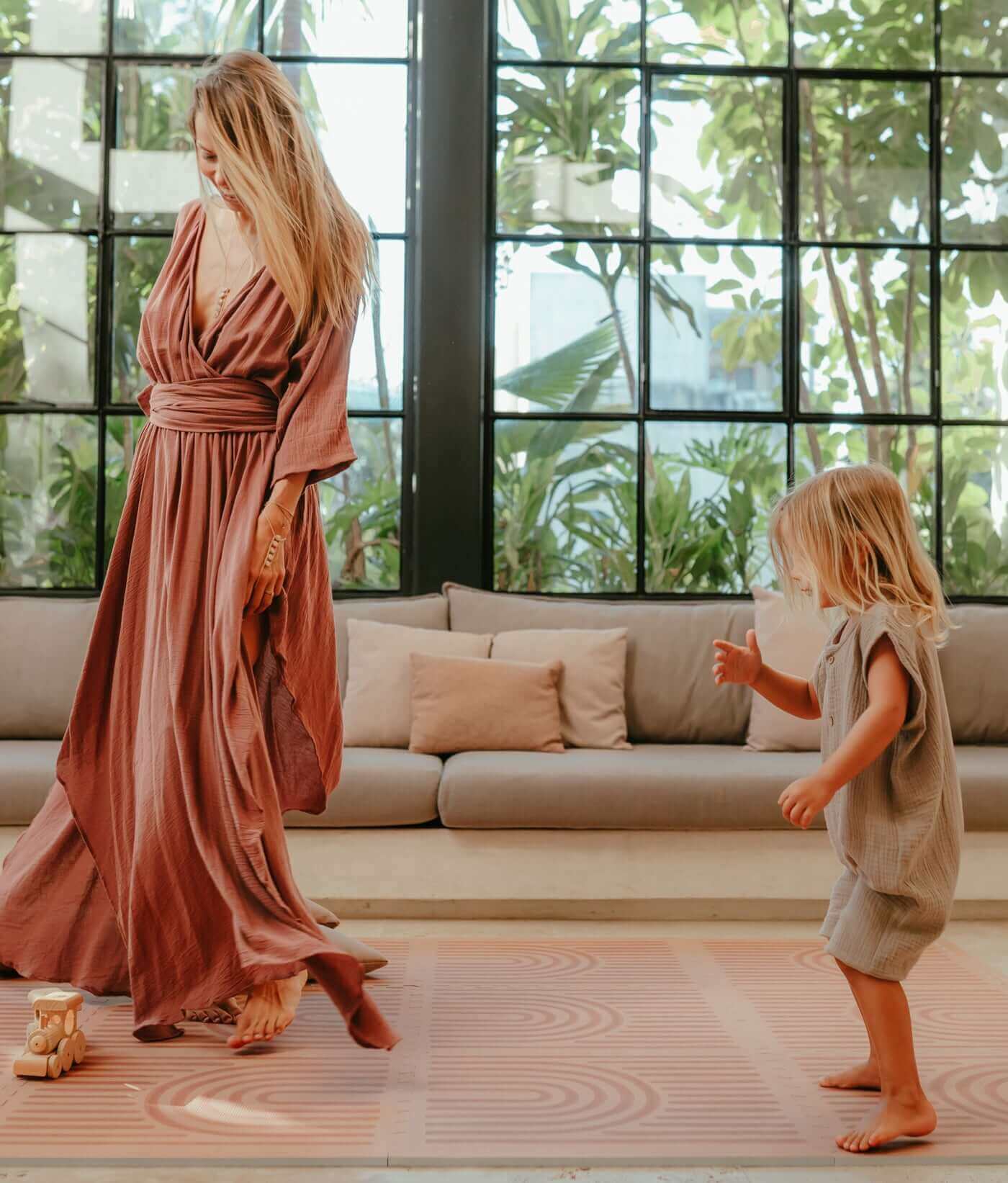 Toddlekind Premium Foam Playmat | Linear - Camel