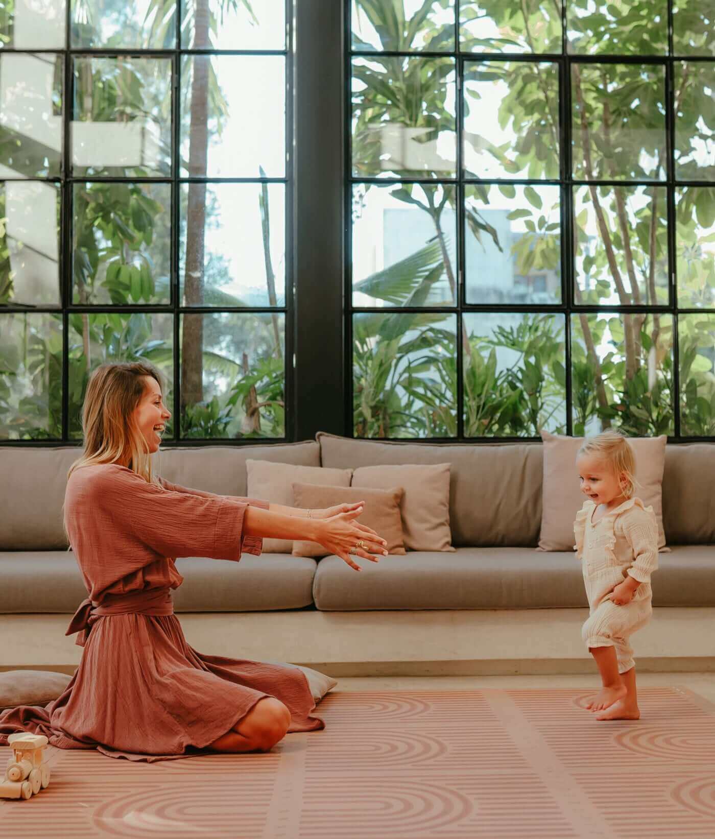 Toddlekind Premium Foam Playmat | Linear - Camel