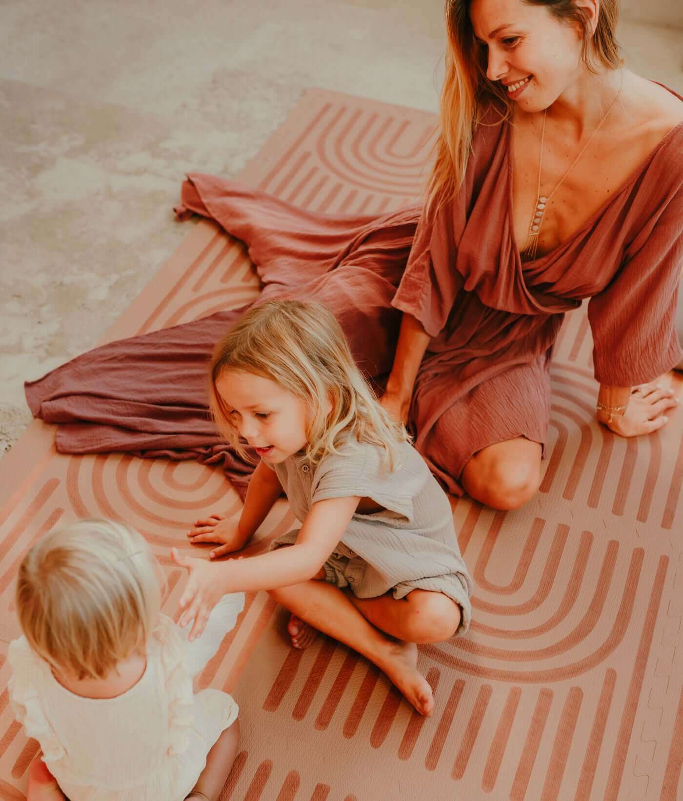Toddlekind Premium Foam Playmat | Linear - Camel