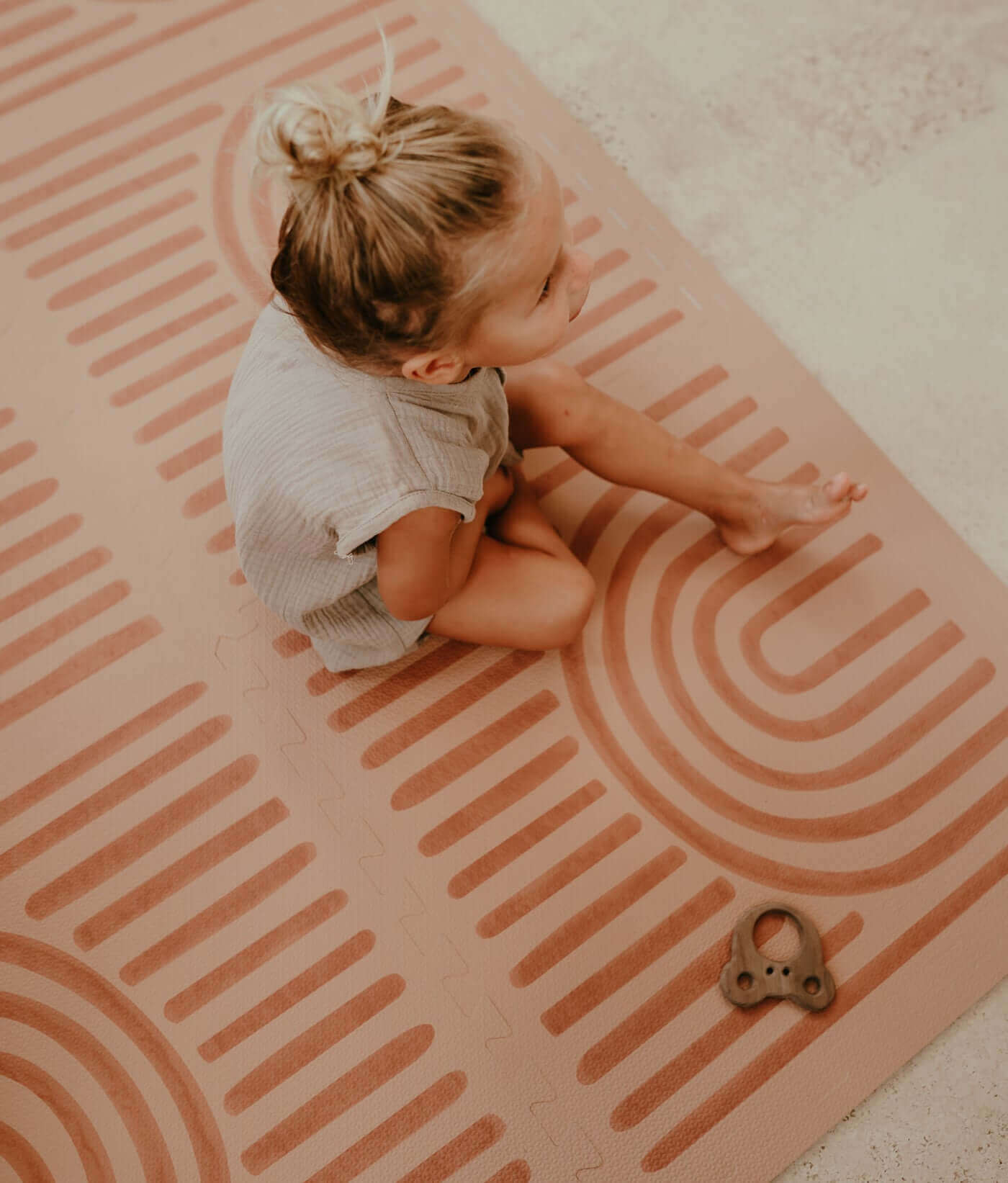 Toddlekind Premium Foam Playmat | Linear - Camel
