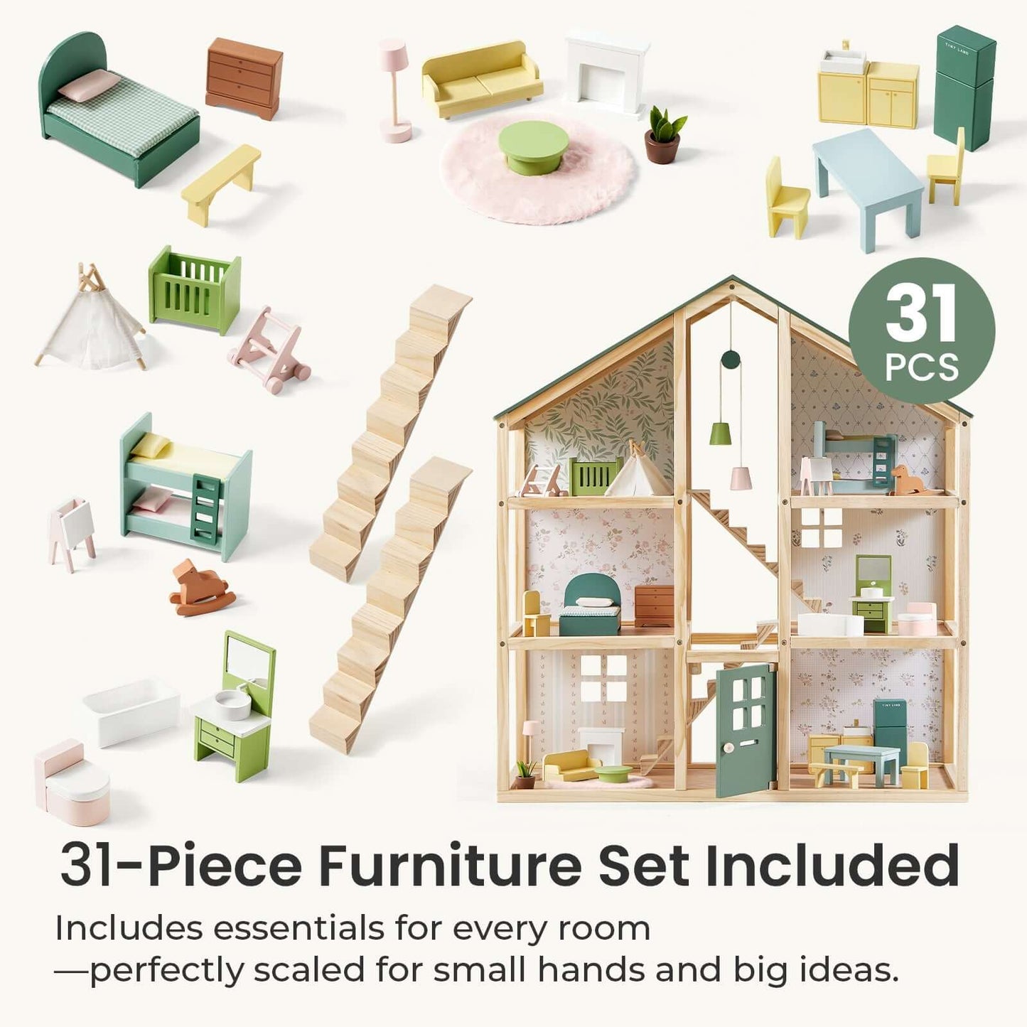 Tiny Land Sweetwood Evergreen Dollhouse