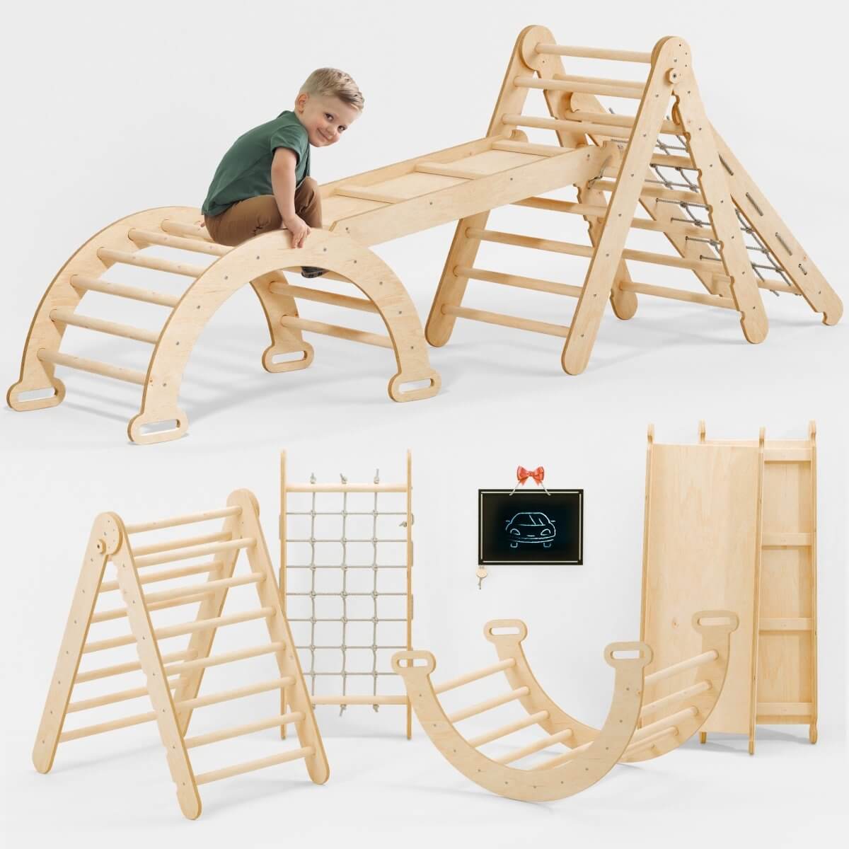 Goodevas 4 in 1 Montessori Climbing Set Beige