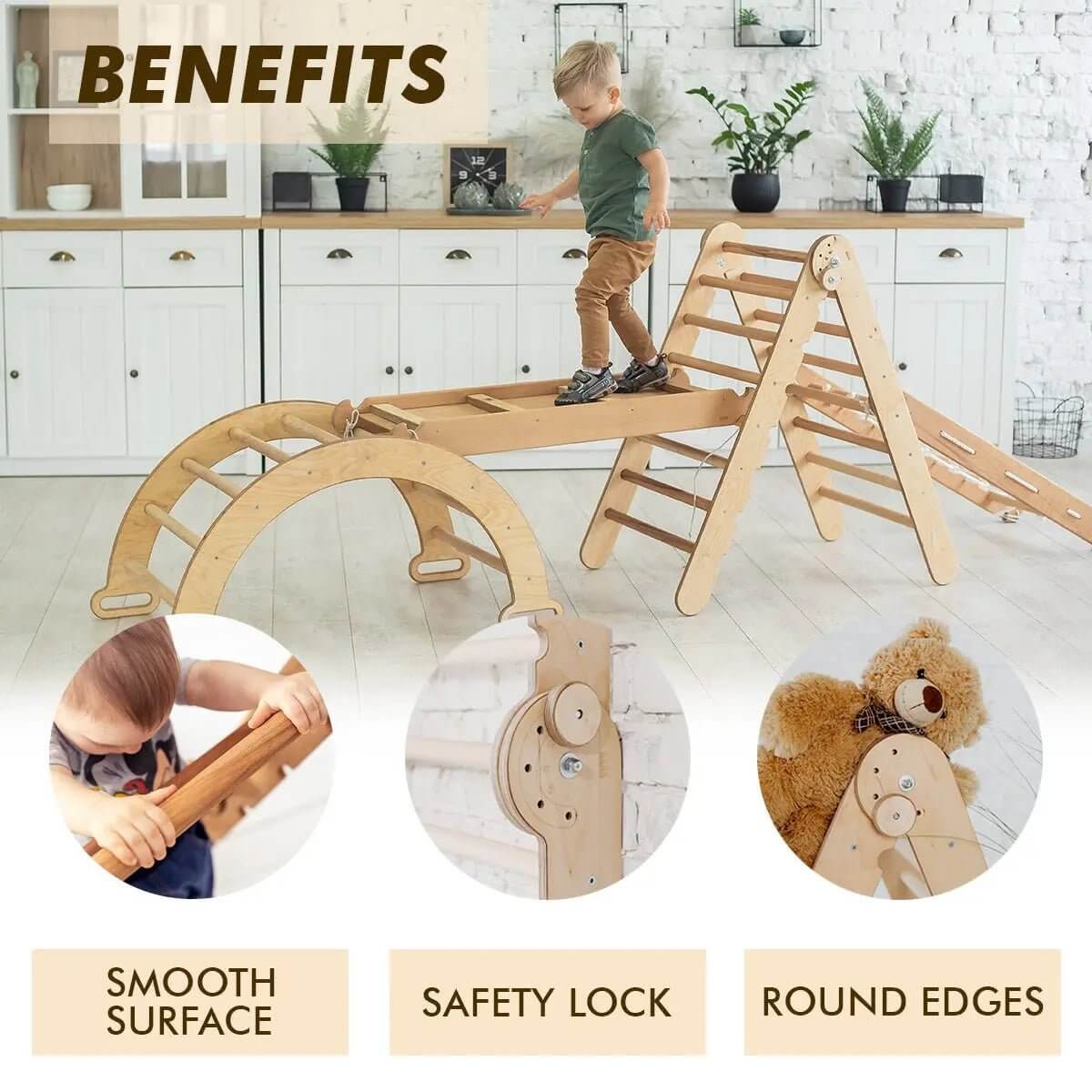 Goodevas 4 in 1 Montessori Climbing Set Beige