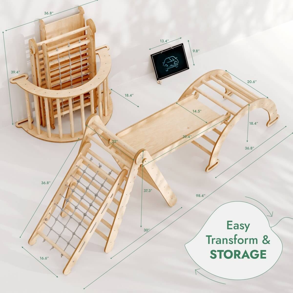 Goodevas 4 in 1 Montessori Climbing Set Beige