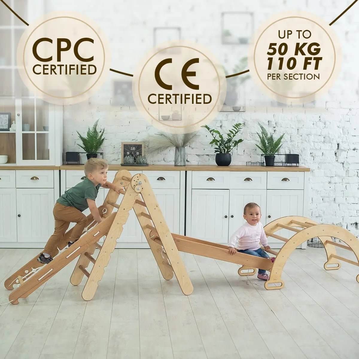 Goodevas 4 in 1 Montessori Climbing Set Beige