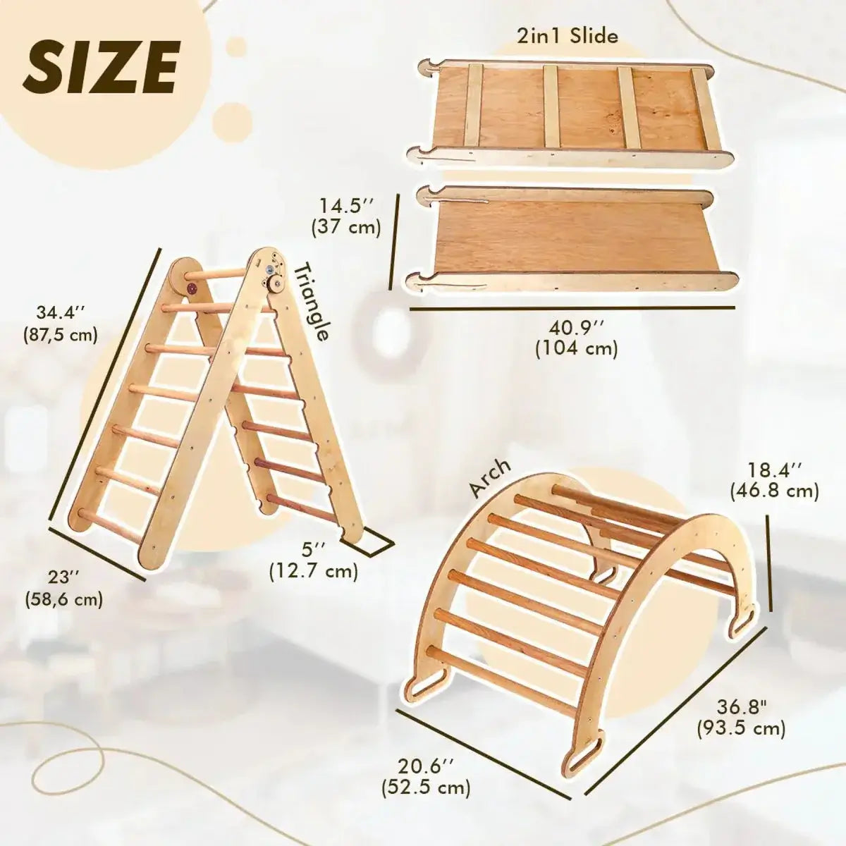 Goodevas 4 in 1 Montessori Climbing Set Beige