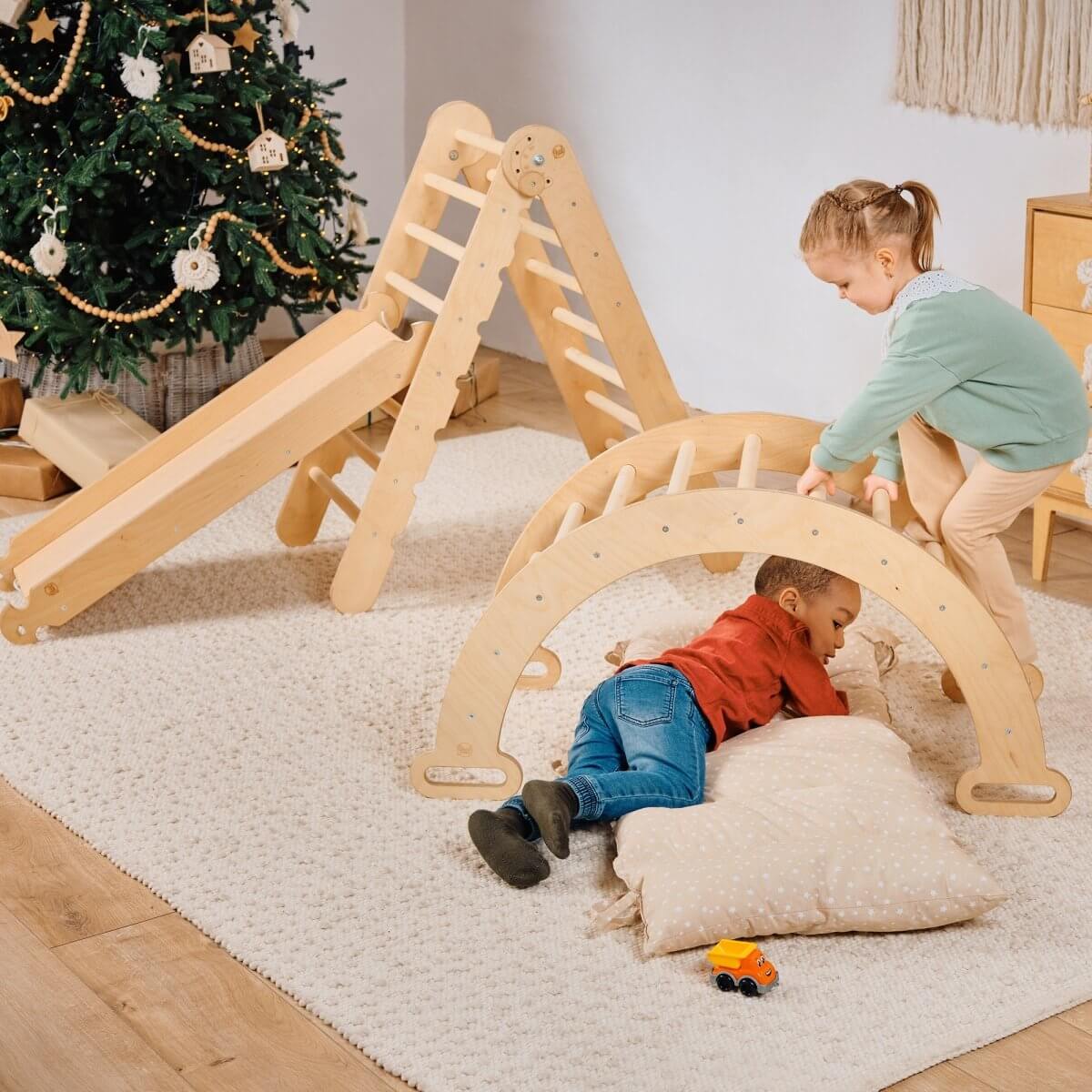 Goodevas 4 in 1 Montessori Climbing Set Beige