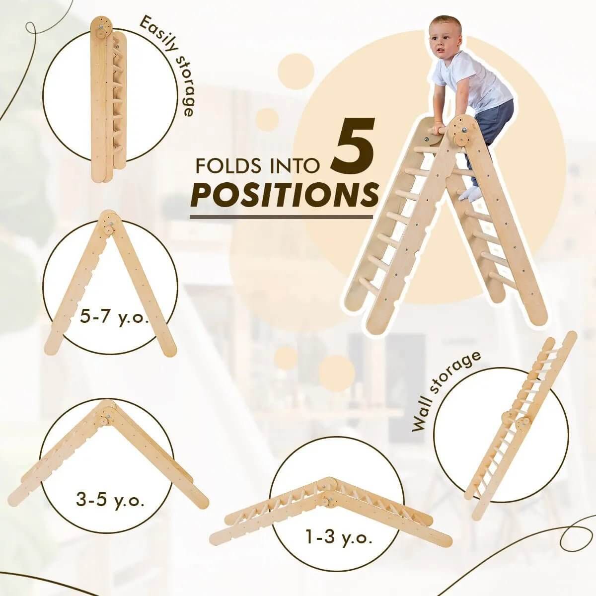 Goodevas 4 in 1 Montessori Climbing Set Beige