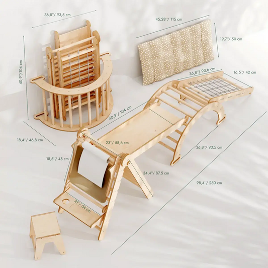 Goodevas 6 in 1 Montessori Climbing Set Triangle Ladder
