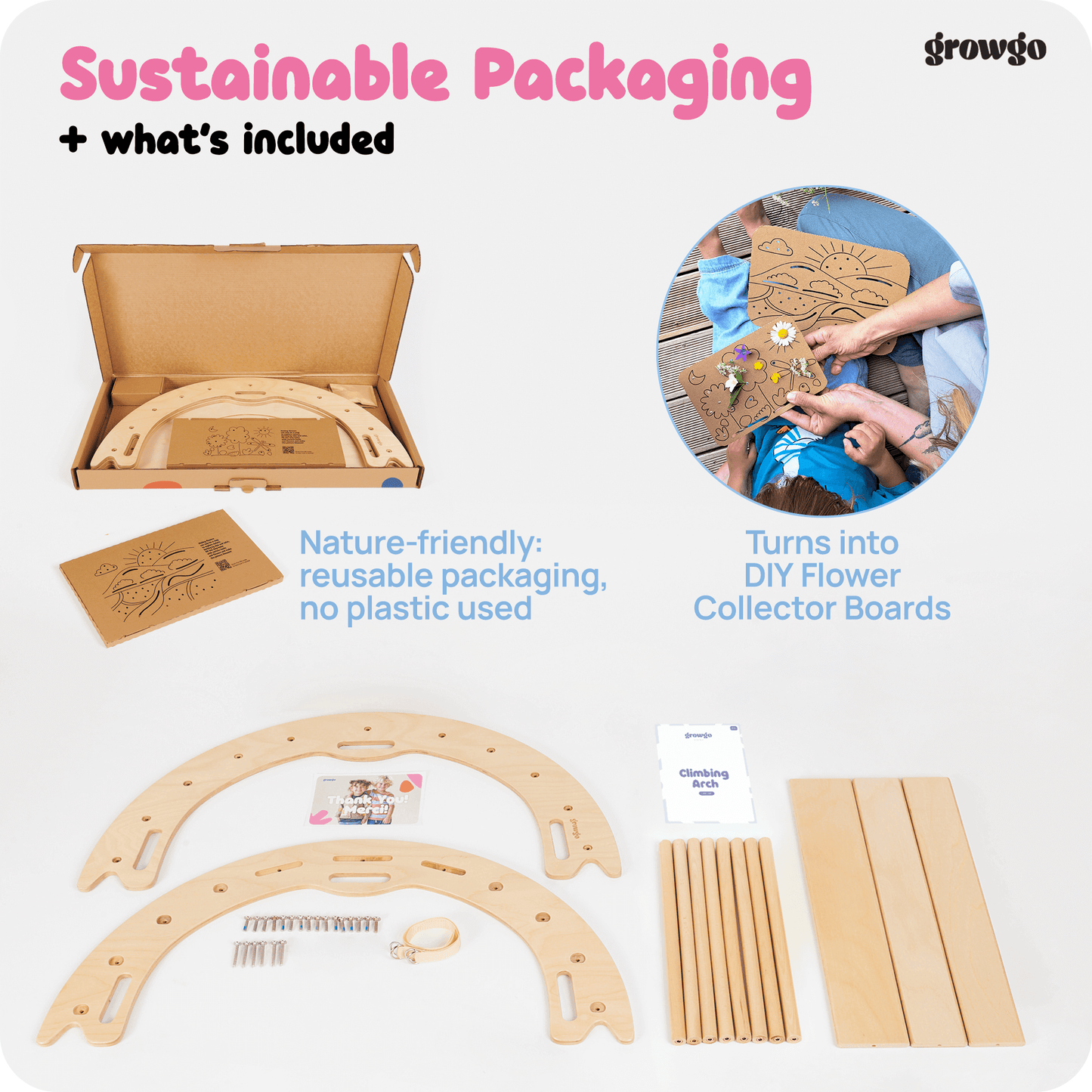 GrowGo Montessori 2-in-1 Climbing Arch And Rocker