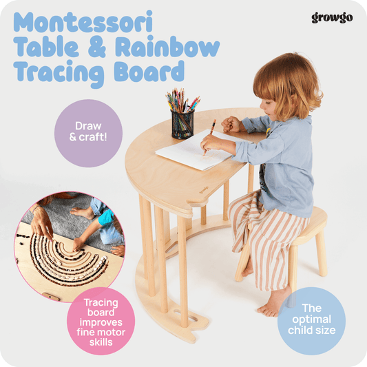 GrowGo Montessori 4-in-1 Climbing Arch And Rocker With Tabletop
