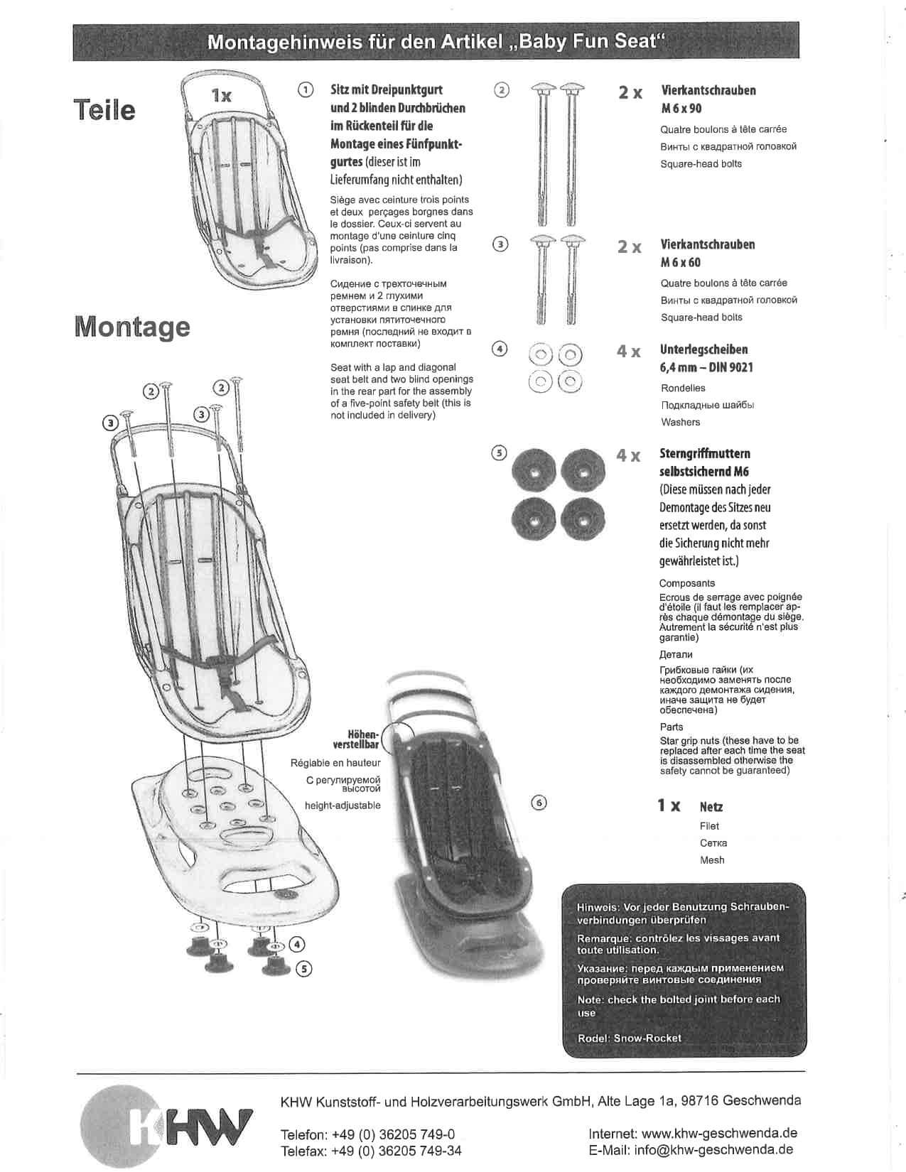 KHW Snow Baby Fun Sled