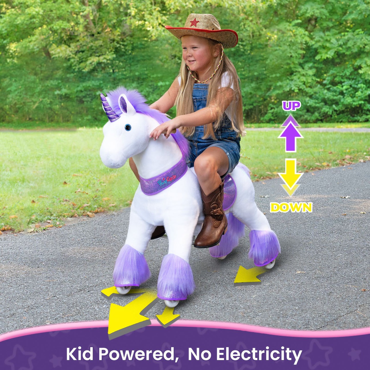 PonyCycle Purple Unicorn Ride-On