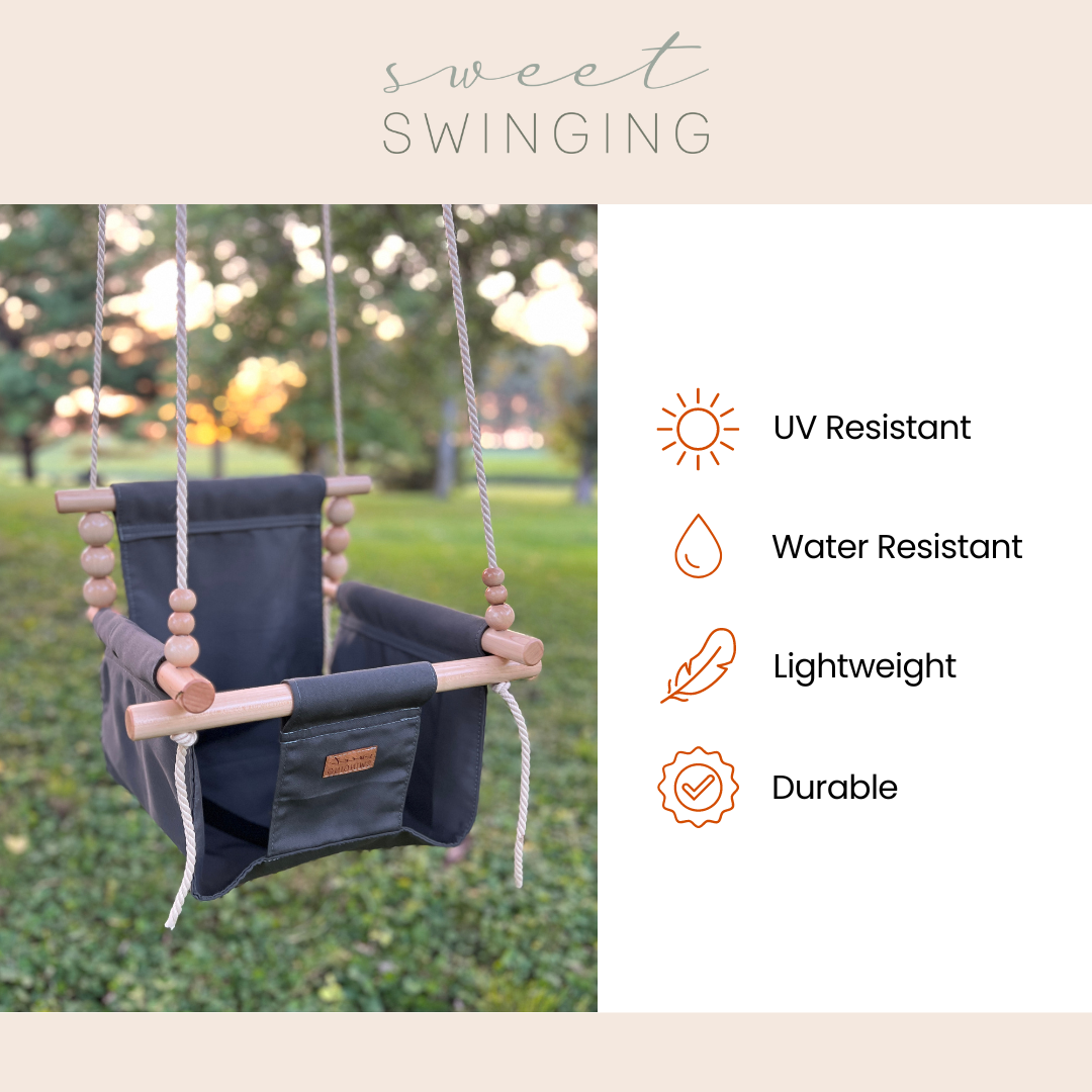 Sweet Swinging Outdoor Swing High Back Nutmeg