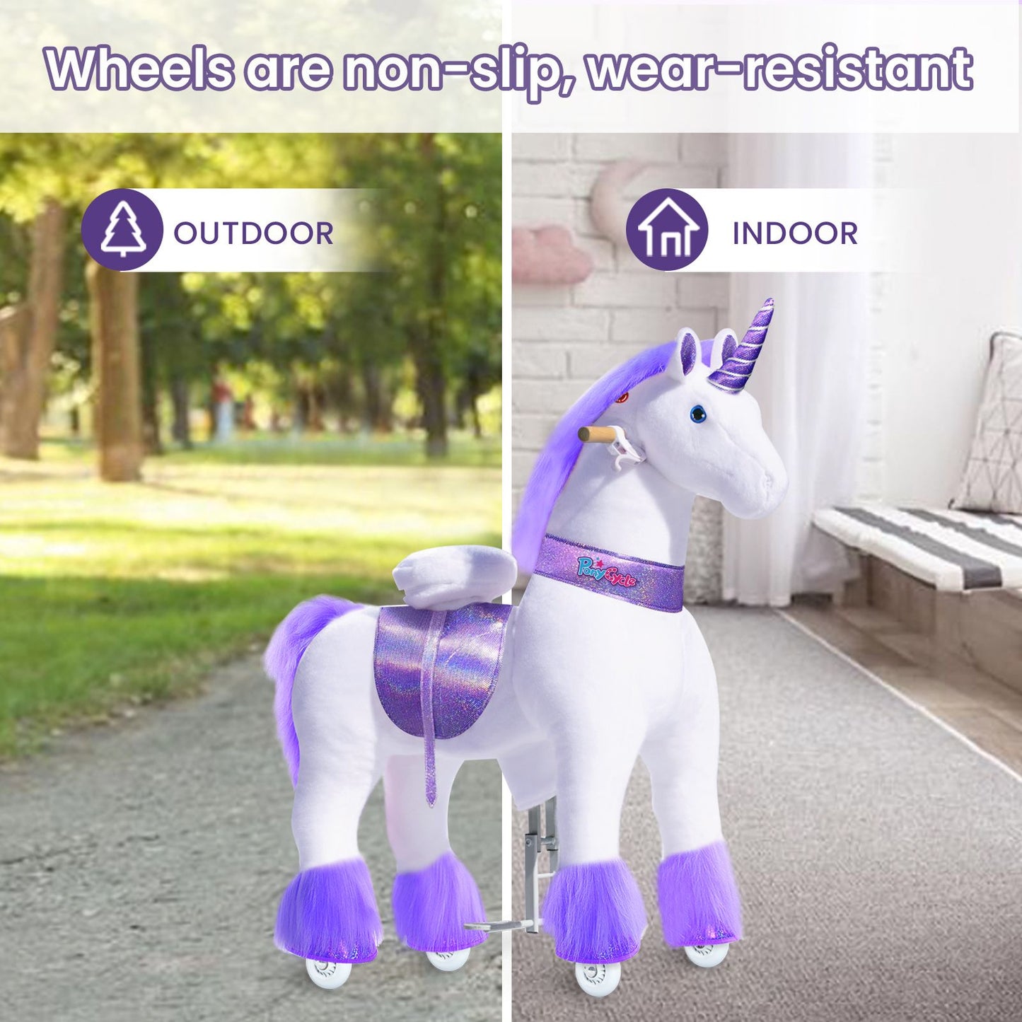PonyCycle Purple Unicorn Ride-On