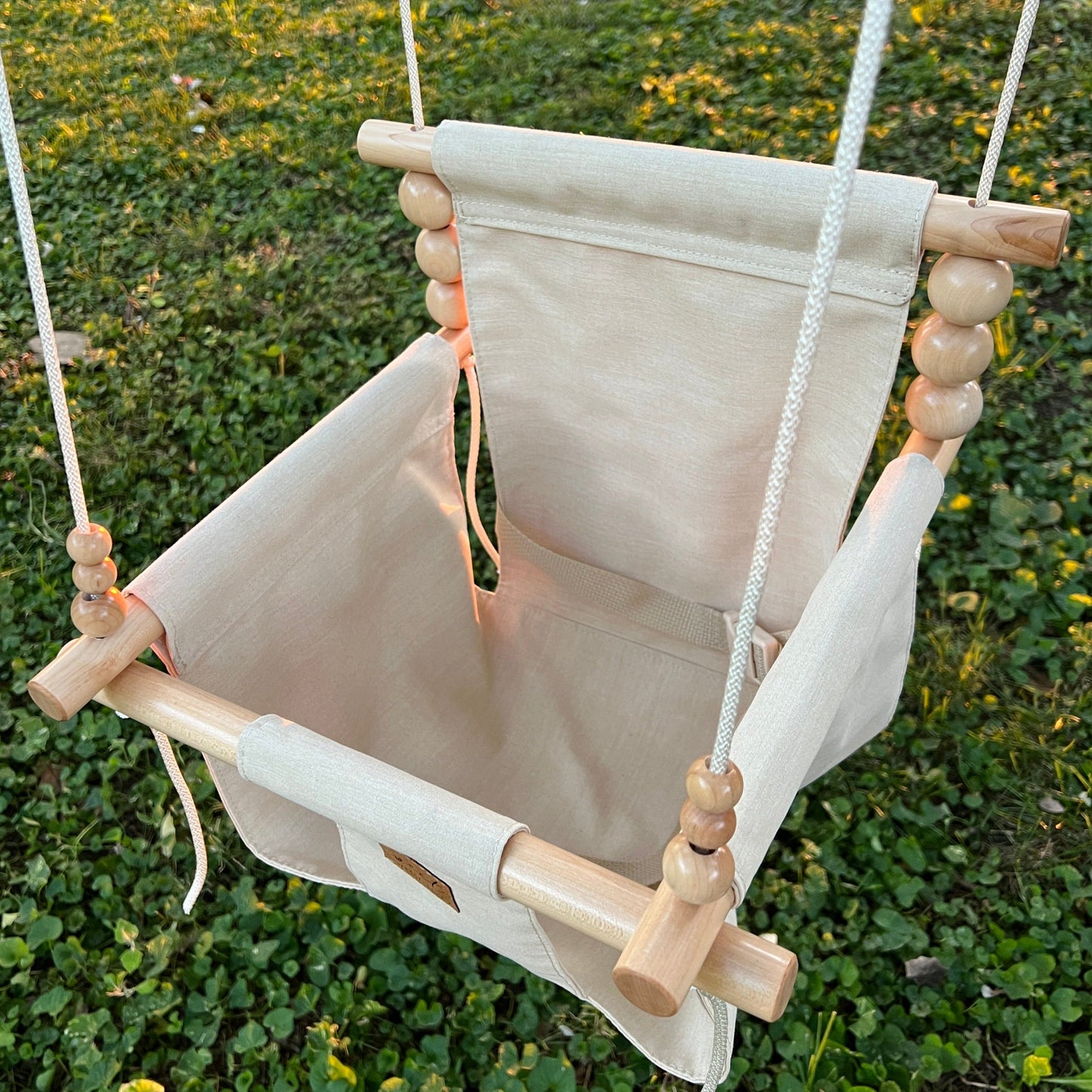 Sweet Swinging Outdoor Swing High Back Nutmeg
