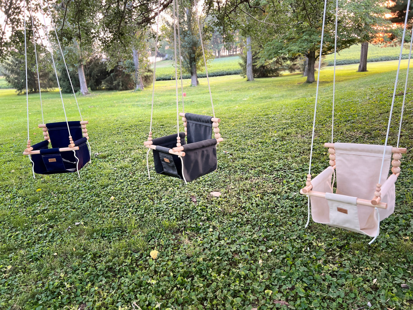 Sweet Swinging Outdoor Swing High Back Nutmeg