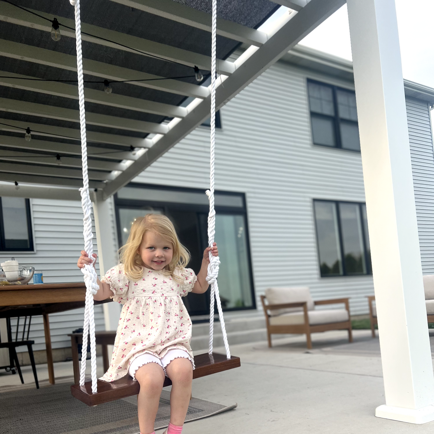 Sweet Swinging Walnut Bench Swing
