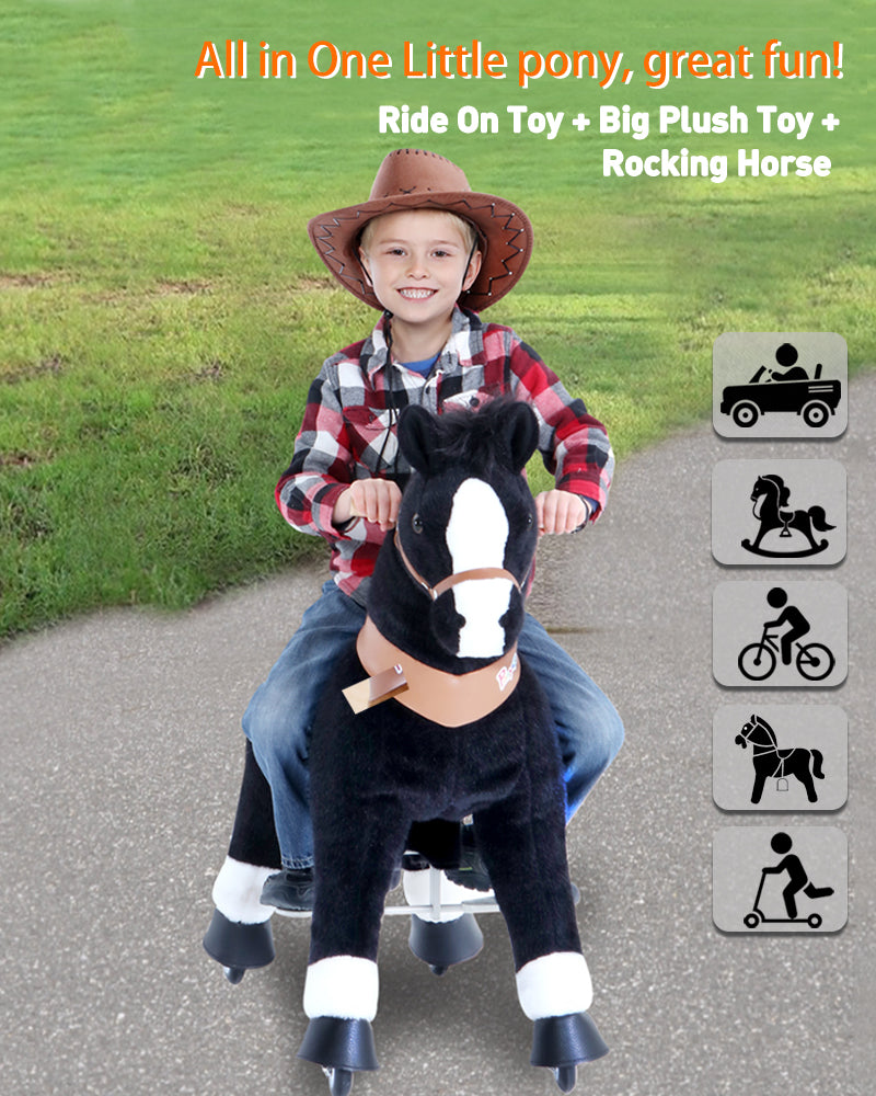 PonyCycle Black With White Hoof Horse