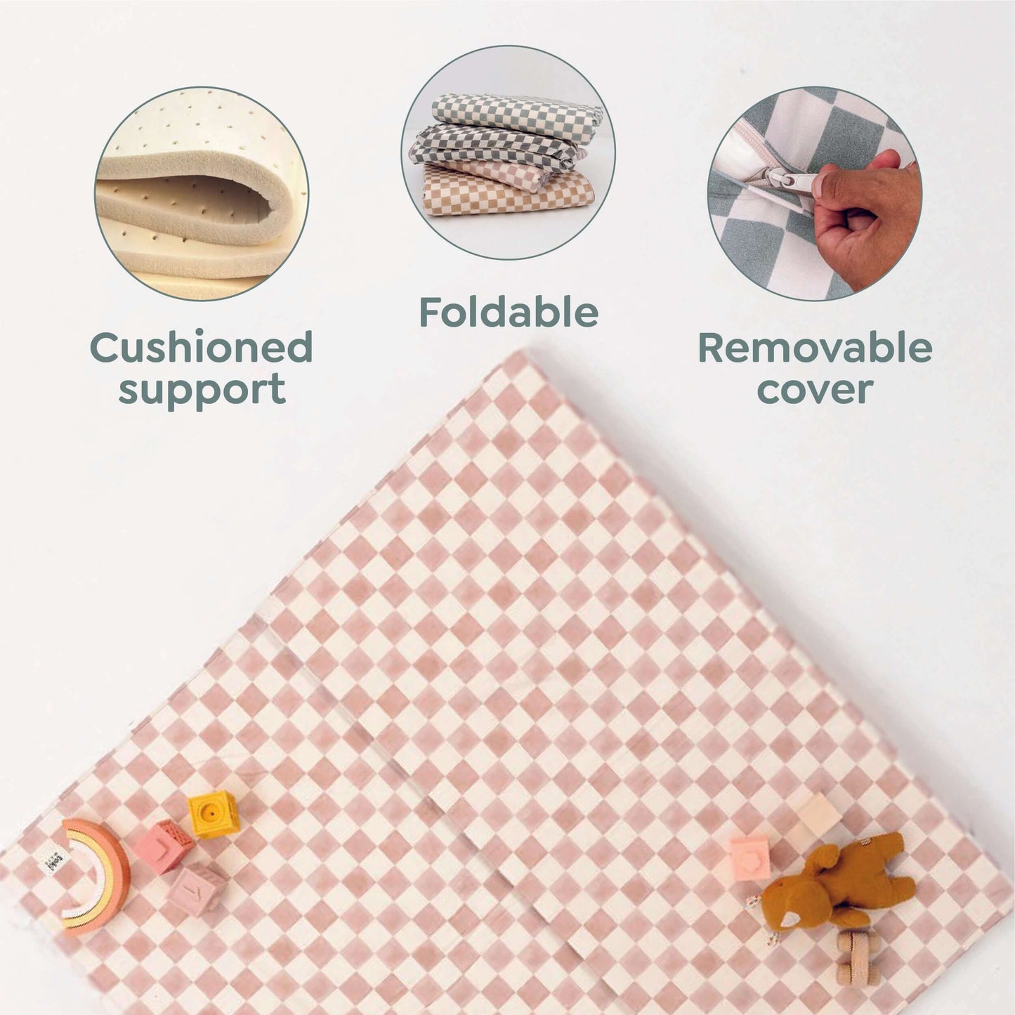 Toki Kids Terrazzo Chalk Organic Cotton Mat