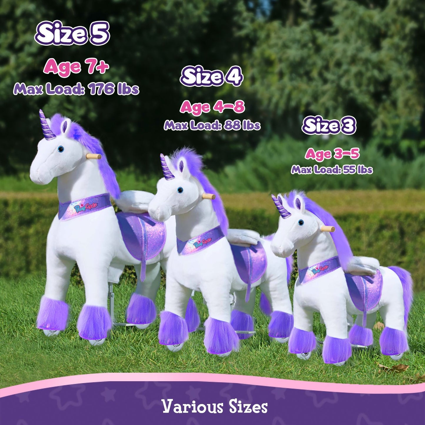 PonyCycle Purple Unicorn Ride-On