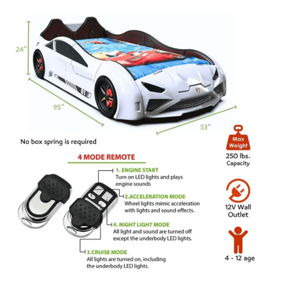 USCarbed Lambo RX Twin Race Car Bed