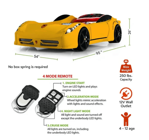 USCarbed Spyder Twin Race Car Bed