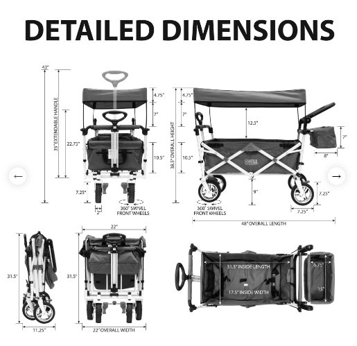 Creative Wagons Silver Series Stroller Wagon