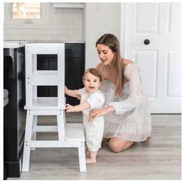 Mommy's Little Helper White Enamel Classic Learning Tower