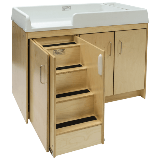 Tot Mate Birch Toddler Changing Table With Stairs