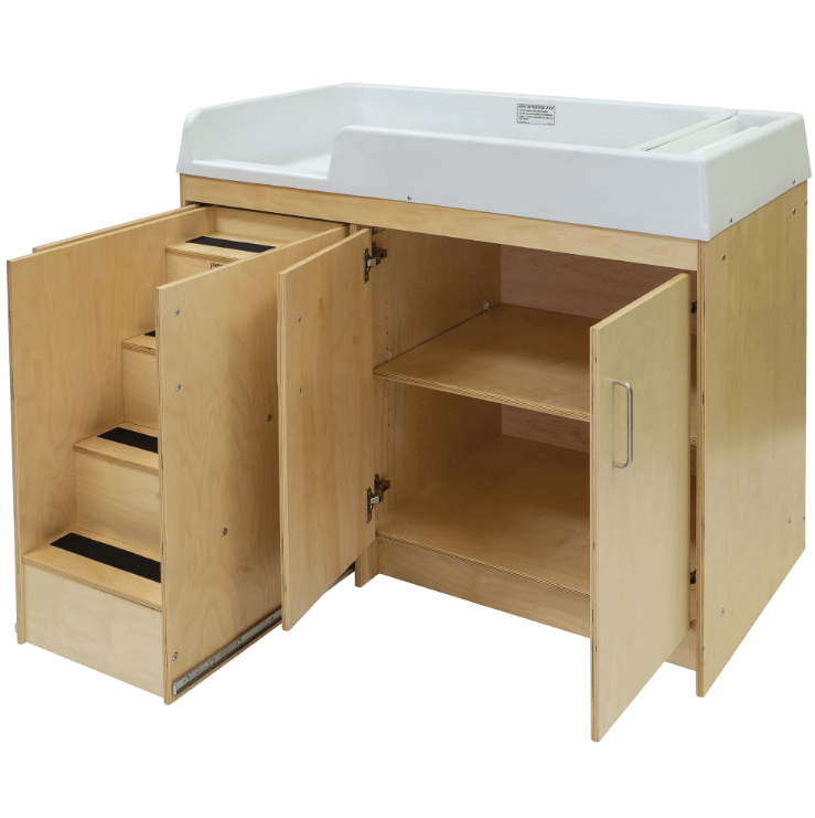 Tot Mate Birch Toddler Changing Table With Stairs