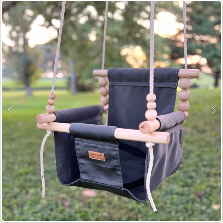 Sweet Swinging Outdoor Swing High Back Nutmeg