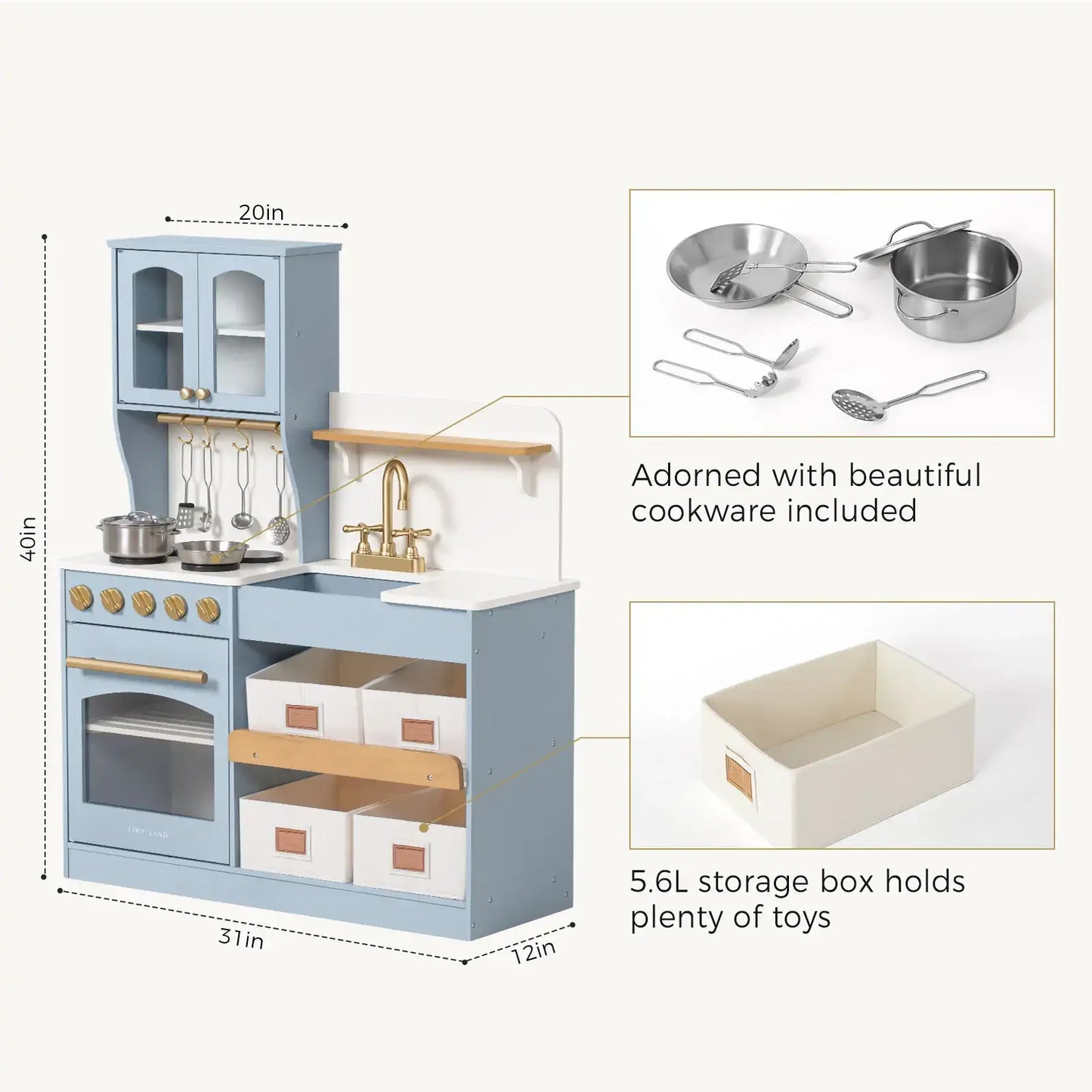 Tiny Land Serenity Wooden Kitchen Blue