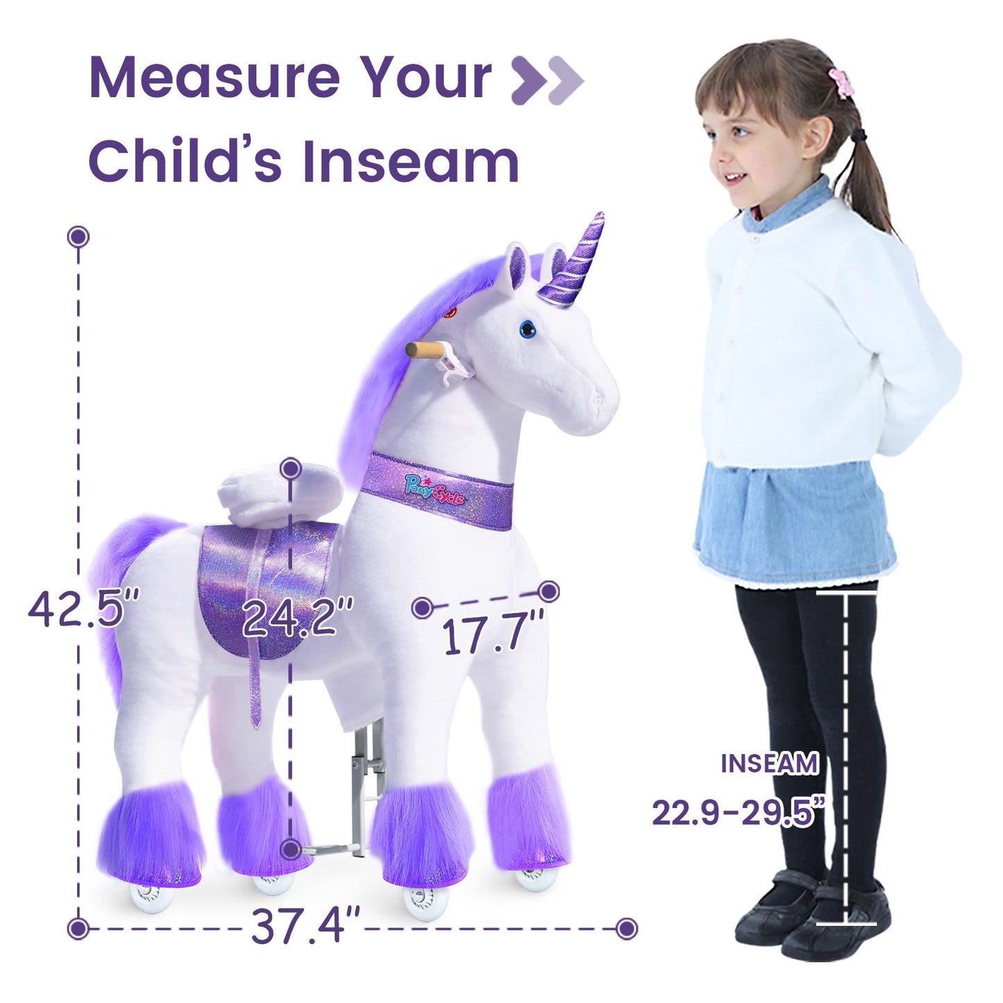 PonyCycle Purple Unicorn Ride-On