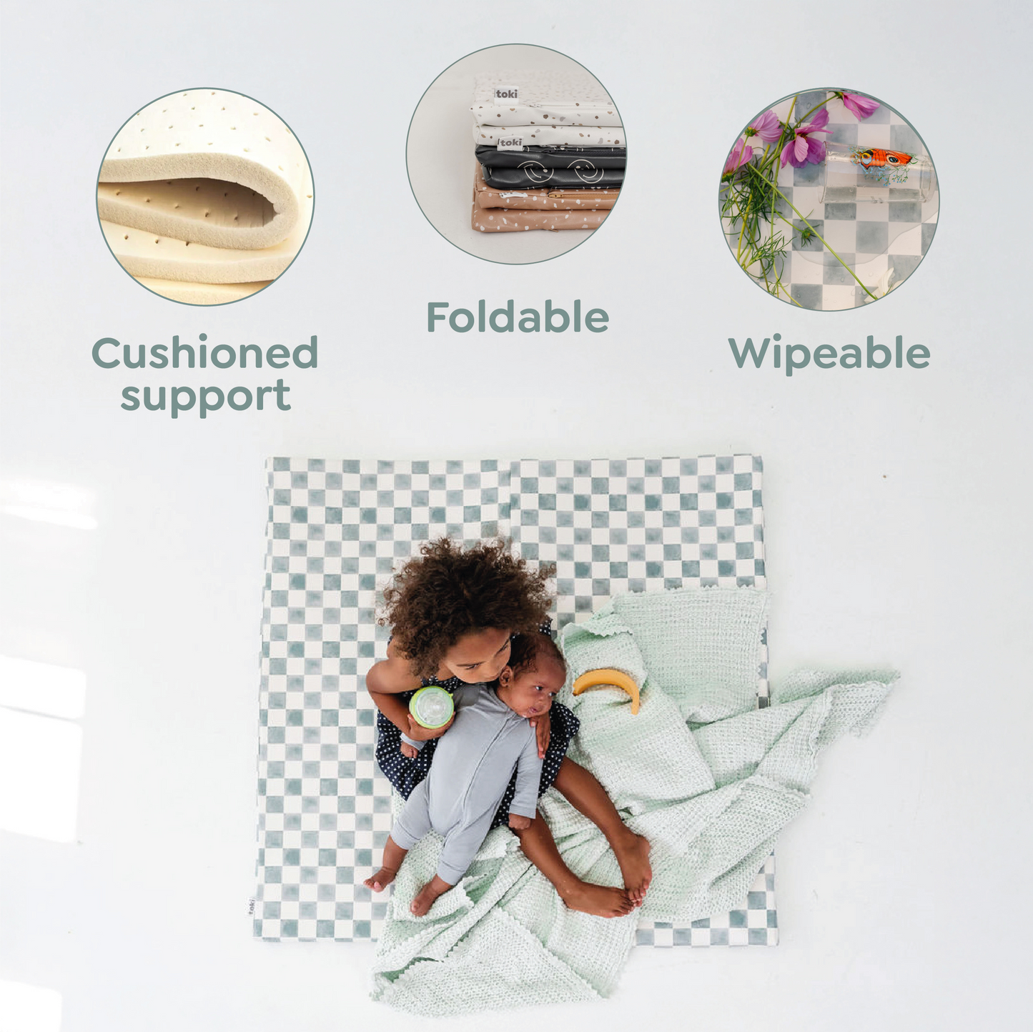 Toki Kids Terrazzo Slate Vegan Leather Mat