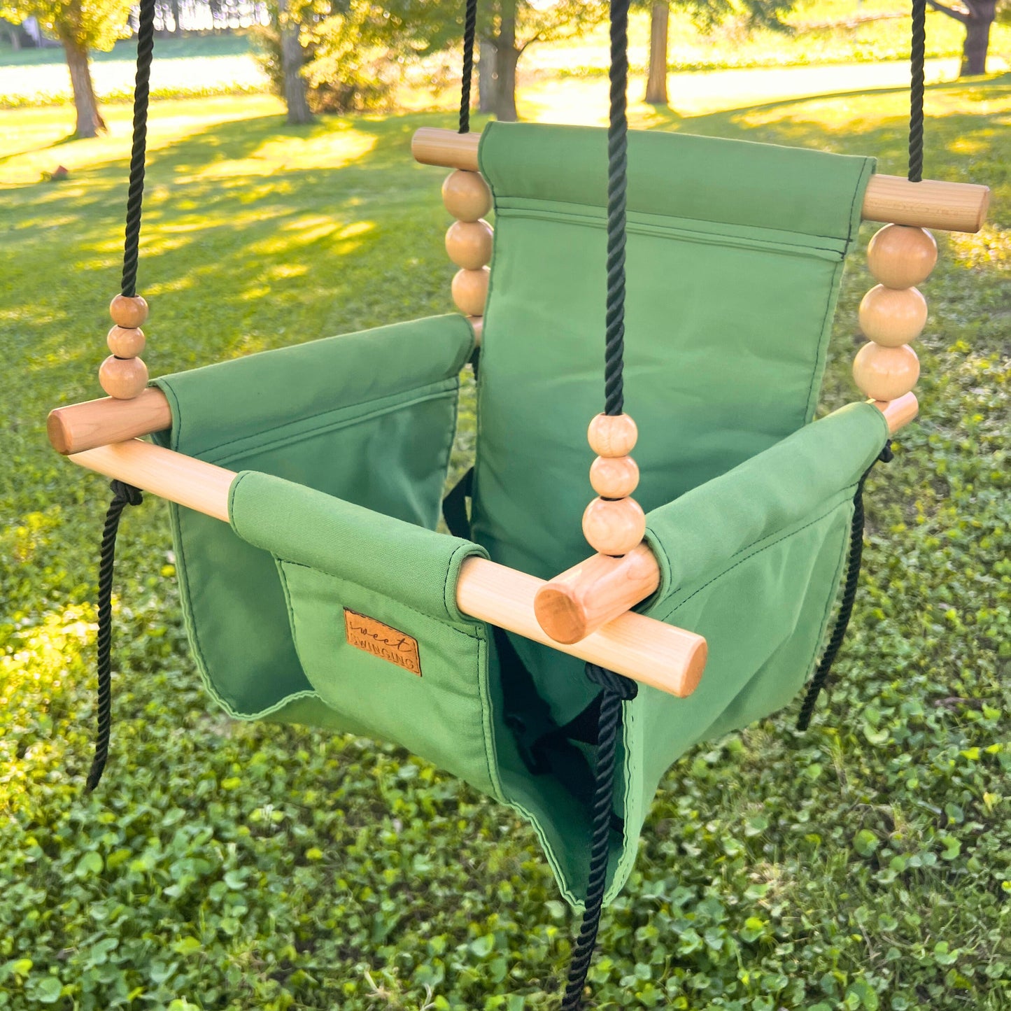 Sweet Swinging Outdoor Swing High Back Nutmeg
