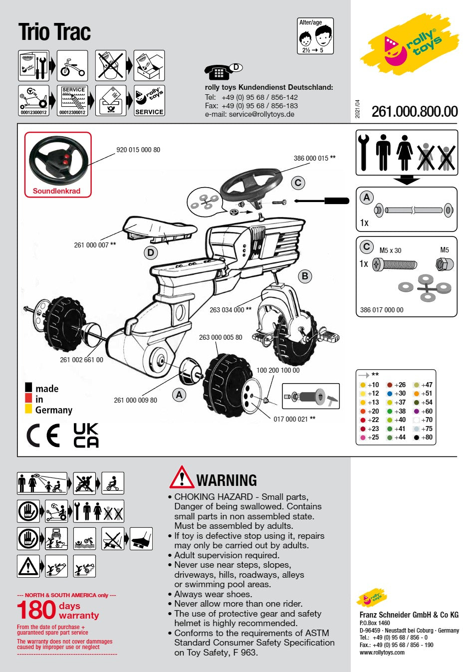 Kettler USA CAT 3-Wheeled Pedal Tractor