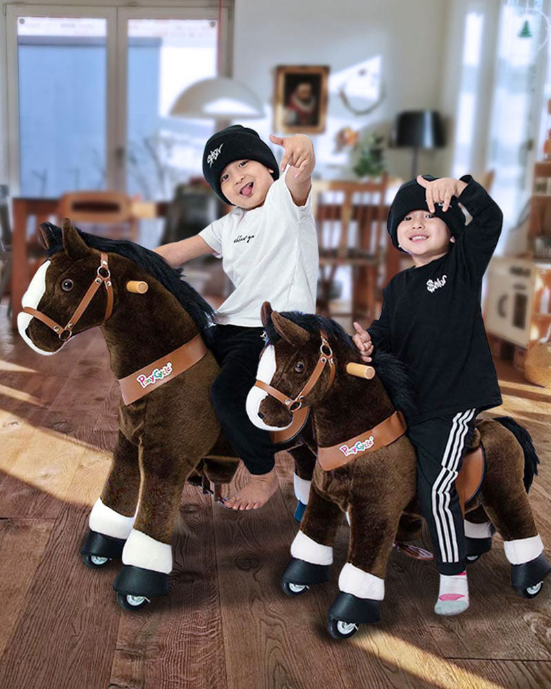 PonyCycle Dark Brown With White Hoof Horse