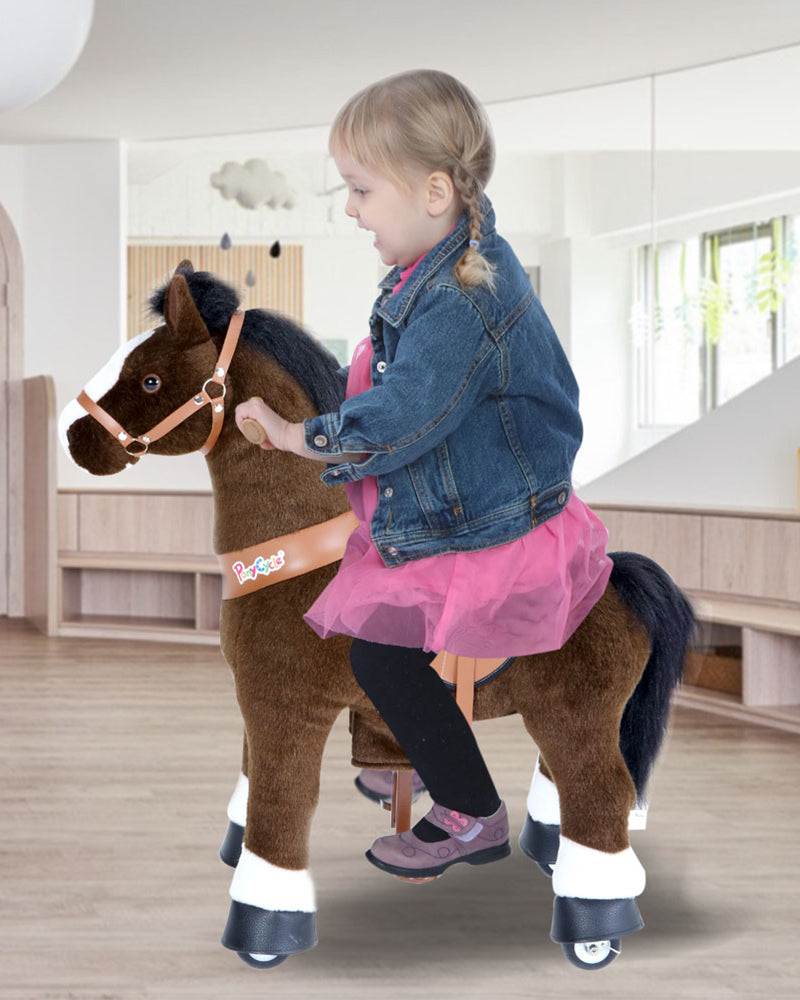 PonyCycle Dark Brown With White Hoof Horse