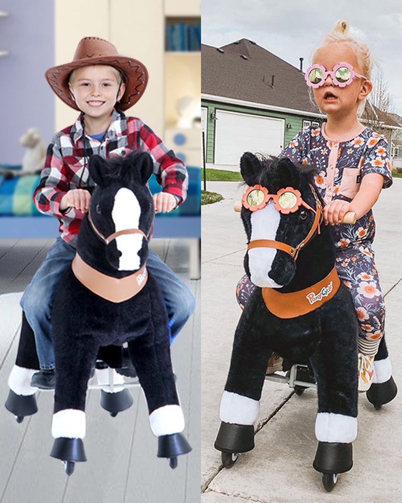 PonyCycle Black With White Hoof Horse